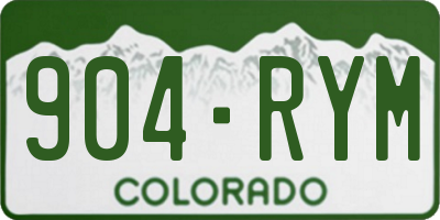 CO license plate 904RYM