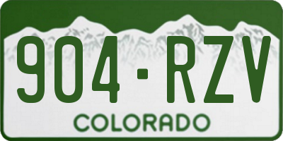 CO license plate 904RZV