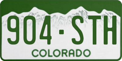 CO license plate 904STH