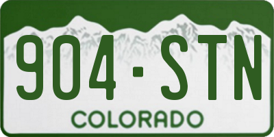 CO license plate 904STN