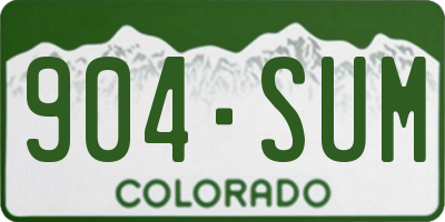 CO license plate 904SUM
