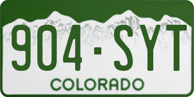 CO license plate 904SYT