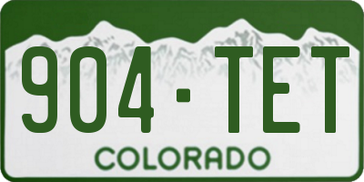 CO license plate 904TET