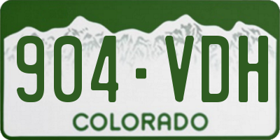 CO license plate 904VDH