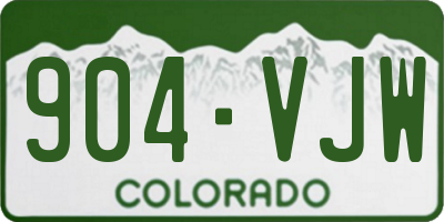 CO license plate 904VJW