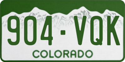 CO license plate 904VQK