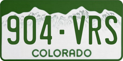CO license plate 904VRS