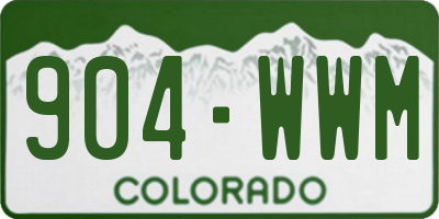 CO license plate 904WWM