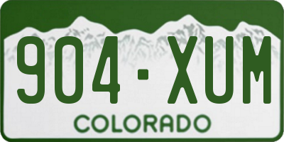 CO license plate 904XUM