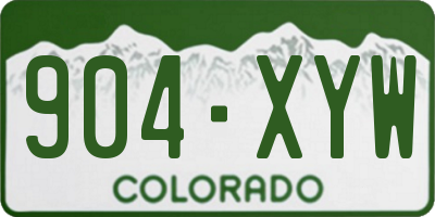 CO license plate 904XYW