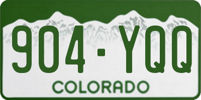 CO license plate 904YQQ