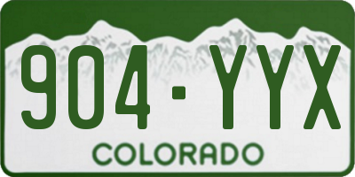 CO license plate 904YYX