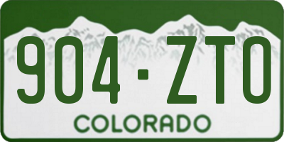 CO license plate 904ZTO