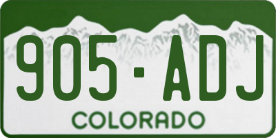 CO license plate 905ADJ
