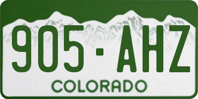 CO license plate 905AHZ