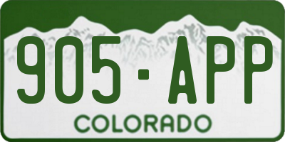 CO license plate 905APP