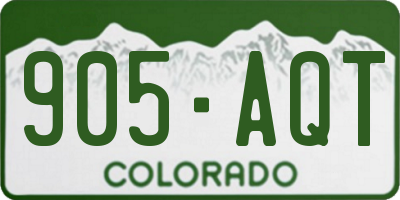 CO license plate 905AQT