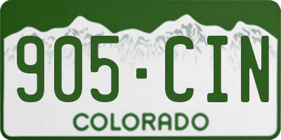 CO license plate 905CIN