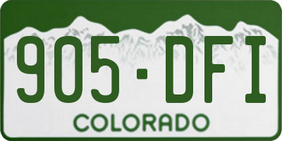 CO license plate 905DFI