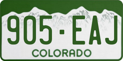 CO license plate 905EAJ