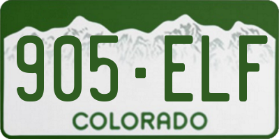 CO license plate 905ELF