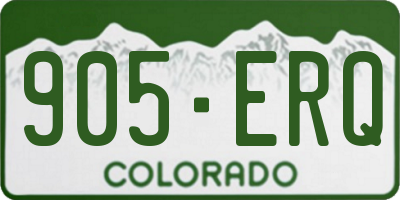 CO license plate 905ERQ
