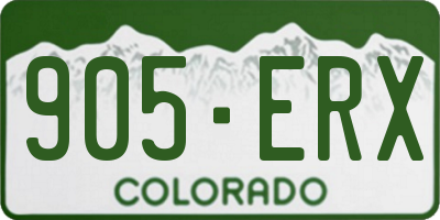 CO license plate 905ERX