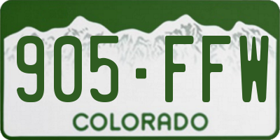 CO license plate 905FFW