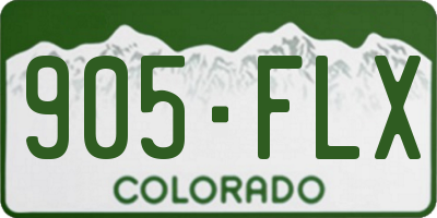 CO license plate 905FLX