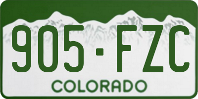 CO license plate 905FZC