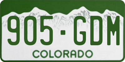 CO license plate 905GDM