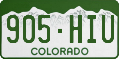 CO license plate 905HIU