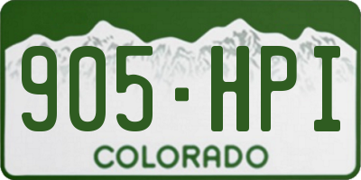 CO license plate 905HPI