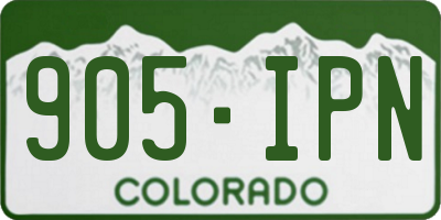 CO license plate 905IPN