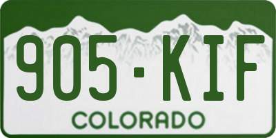 CO license plate 905KIF