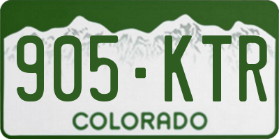 CO license plate 905KTR