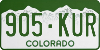 CO license plate 905KUR