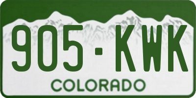 CO license plate 905KWK