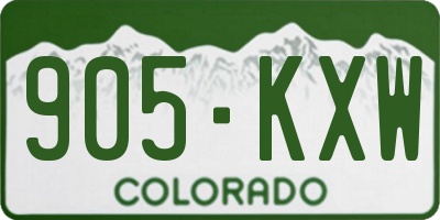 CO license plate 905KXW