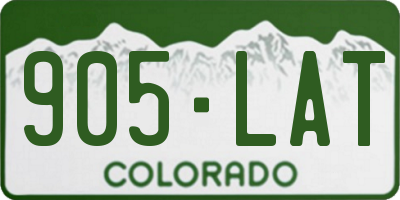 CO license plate 905LAT