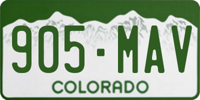 CO license plate 905MAV