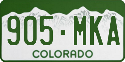 CO license plate 905MKA