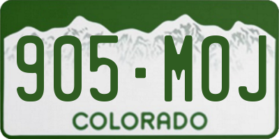 CO license plate 905MOJ