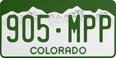 CO license plate 905MPP