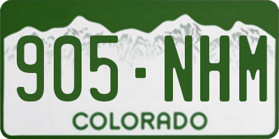 CO license plate 905NHM