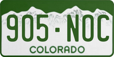 CO license plate 905NOC
