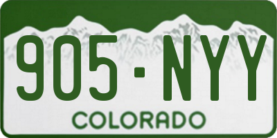 CO license plate 905NYY