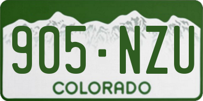 CO license plate 905NZU