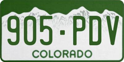 CO license plate 905PDV