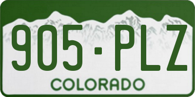 CO license plate 905PLZ